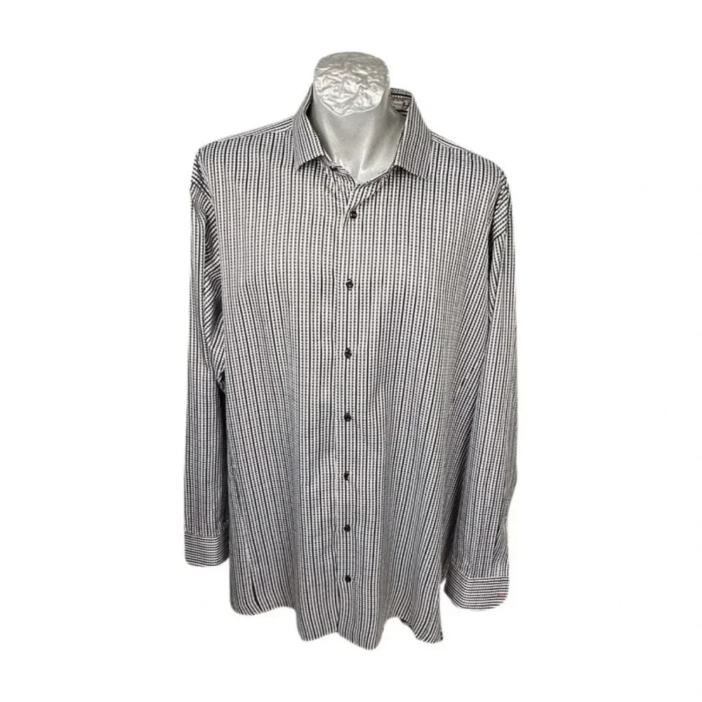 NXT Business Casual  Shirt Size‎ 3XT LS Black White Check Button 3X TALL …